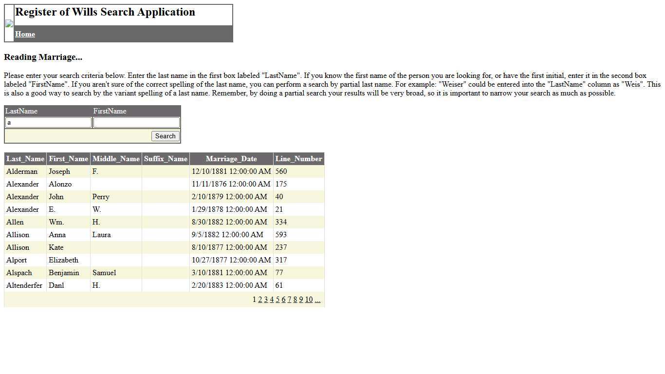Reading Marriages Search - Berks County, PA